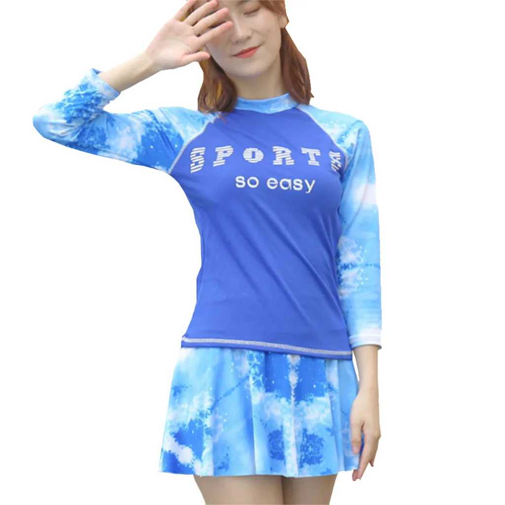 CHAMSGEND Women's Long-sleeved Sunscreen sexy print seaside holiday fashion casual slimming beachwear two-piece surf suit
CHAMSGEND Women's Long-sleeved Sunscreen sexy print seaside holiday fashion casual slimming beachwear two-piece surf suit