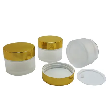 3 PCS 50 ml Frost Glass Makeup Cream Jar w Shiny Gold Aluminum Plastic Lid (AY200F-50)
3 PCS 50 ml Frost Glass Makeup Cream Jar w Shiny Gold Aluminum Plastic Lid (AY200F-50)