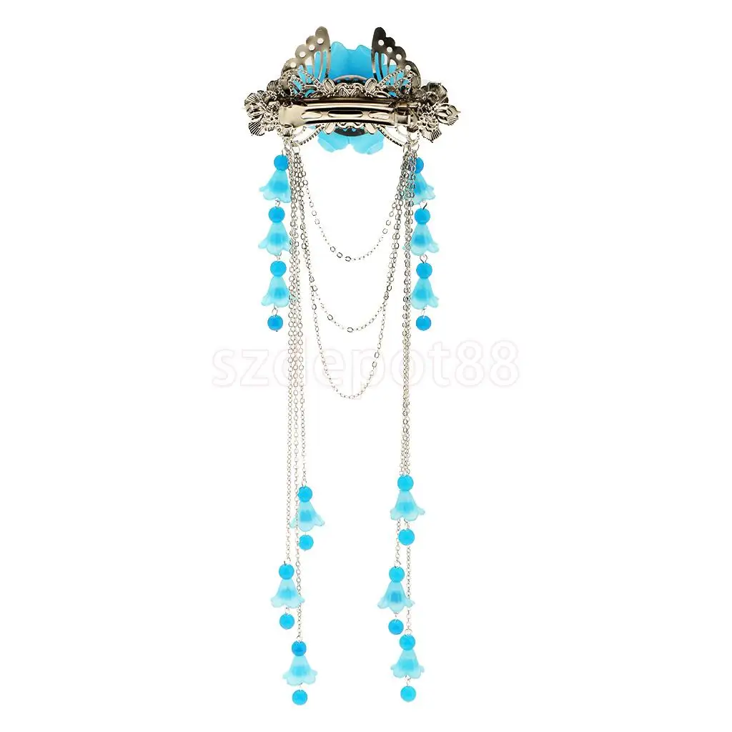 3 Pieces Costume Classic Flower Hair Clip Tassel Hair Barrette for Hanfu COS Hair Ornaments