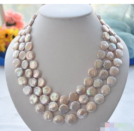 P4032 3row 21" 14mm lavender coin freshwater pearl necklace Noble style Natural Fine jewe fast SHIPPING
P4032 3row 21" 14mm lavender coin freshwater pearl necklace Noble style Natural Fine jewe fast SHIPPING