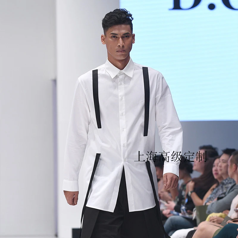 XS-5XL! 2018 Новая мужская одежда, модная короткая цветная рубашка с украшением из лент, тонкая рубашка костюмы для певцов больших размеров
XS-5XL! 2018 Новая мужская одежда, модная короткая цветная рубашка с украшением из лент, тонкая рубашка костюмы для певцов больших размеров