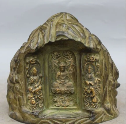 Free Shipping JP S0137 8" Marked China Bronze Gilt Guan Yi Kwan-yin Shakyamuni Amitabha 3 Buddha Statue
Free Shipping JP S0137 8" Marked China Bronze Gilt Guan Yi Kwan-yin Shakyamuni Amitabha 3 Buddha Statue