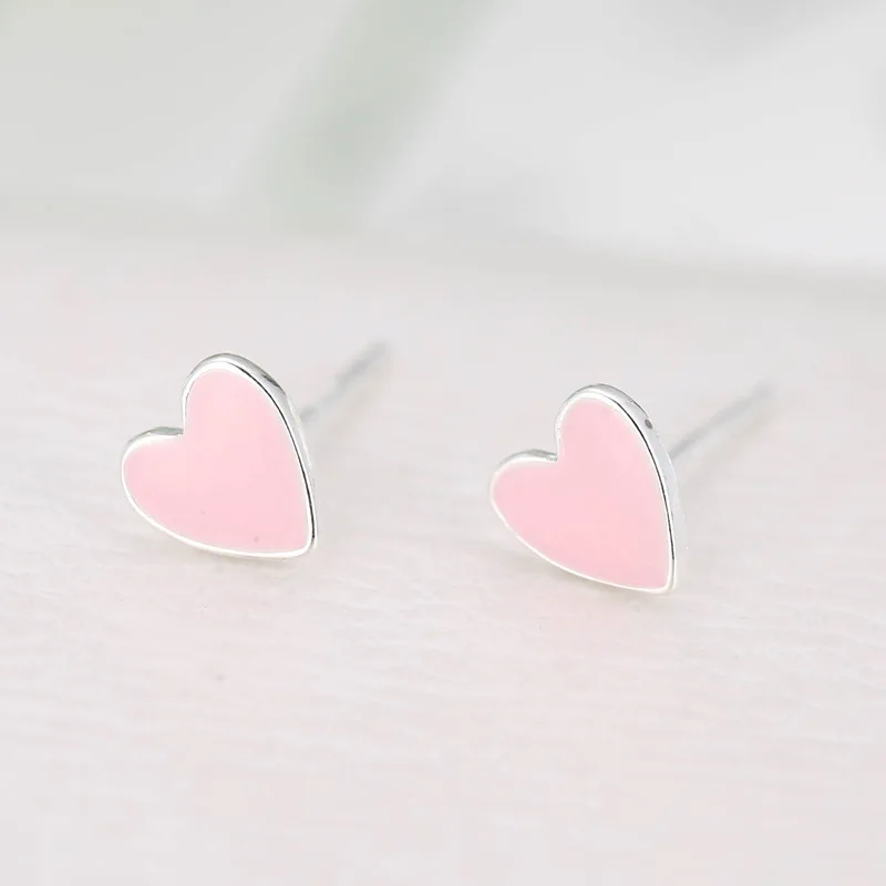 925 Sterling Silver Pink Glaze Cute Heart Stud Earrings For Women 2018 Summer New Jewelry pendientes EH735
925 Sterling Silver Pink Glaze Cute Heart Stud Earrings For Women 2018 Summer New Jewelry pendientes EH735