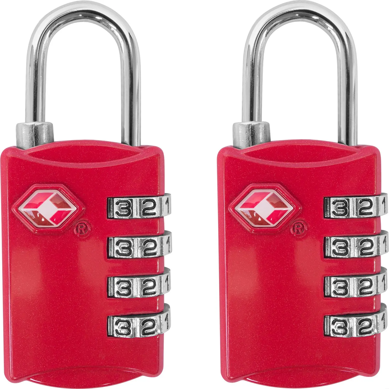TSA Luggage Locks (2 Pack) - 4 Digit Combination Steel Padlocks - Approved Travel Lock for Suitcases & Baggage - Red
TSA Luggage Locks (2 Pack) - 4 Digit Combination Steel Padlocks - Approved Travel Lock for Suitcases & Baggage - Red