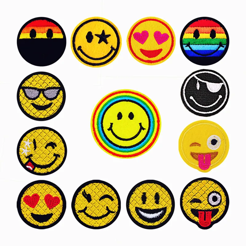 Funny Emoji Smile Embroidered Patches Iron on Patch Applique For Clothes Bag Stickers Badges DIY Handmade Garment Accessory
Funny Emoji Smile Embroidered Patches Iron on Patch Applique For Clothes Bag Stickers Badges DIY Handmade Garment Accessory