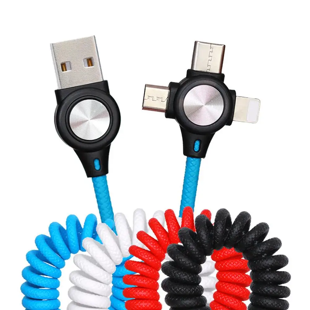 NICE Telescopic Spring Wire 3 in 1 USB Phone Charge Cable for Android Apple Type-C
NICE Telescopic Spring Wire 3 in 1 USB Phone Charge Cable for Android Apple Type-C
