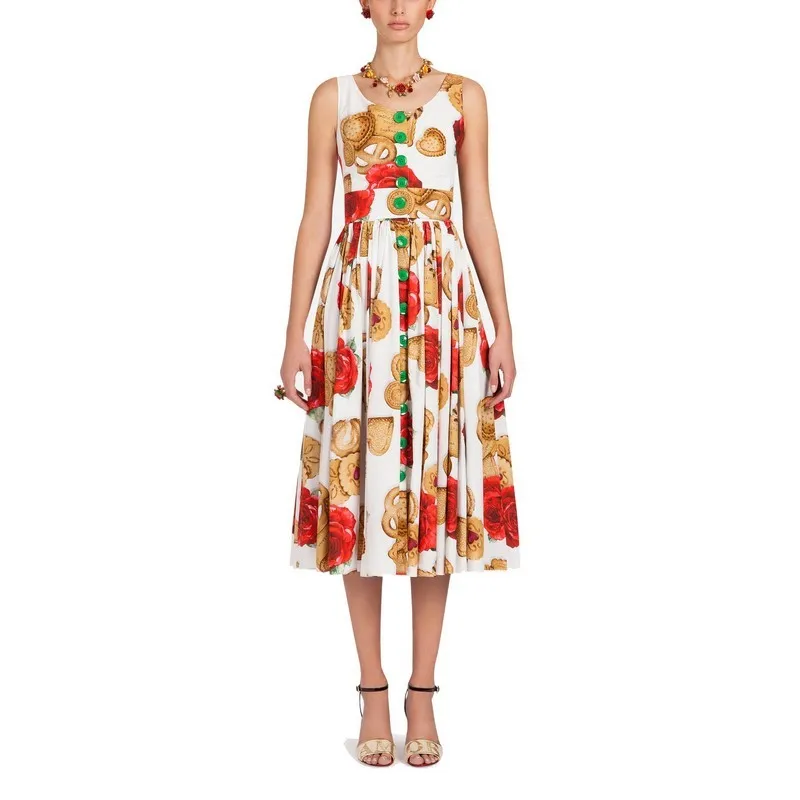 Women Designer Runway Dress Summer Autumn Floral Rose Heart Shape Biscuits Buttons Long Bohemian Dresses Boho Vestidos Verano
Women Designer Runway Dress Summer Autumn Floral Rose Heart Shape Biscuits Buttons Long Bohemian Dresses Boho Vestidos Verano