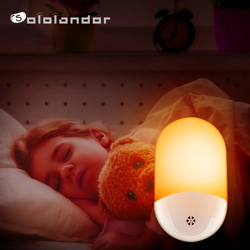 SOLOLANDOR Light Sensor Night Light EU/US Plug in LED lamp Warm Light For Hallway Bedroom Garage Corridor Kitchen
SOLOLANDOR Light Sensor Night Light EU/US Plug in LED lamp Warm Light For Hallway Bedroom Garage Corridor Kitchen