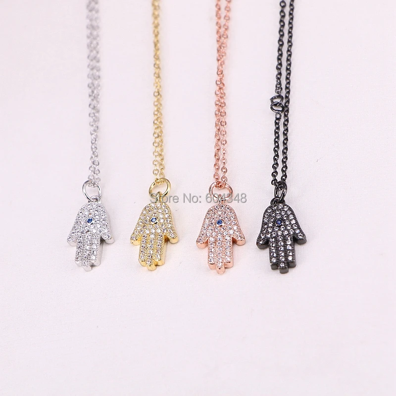 10 Strands Zyunz Hamsa Hand Charms Pendant Necklace 4 Metal Color Micro Paved CZ Hamsa Pendant Fashion Necklace
10 Strands Zyunz Hamsa Hand Charms Pendant Necklace 4 Metal Color Micro Paved CZ Hamsa Pendant Fashion Necklace