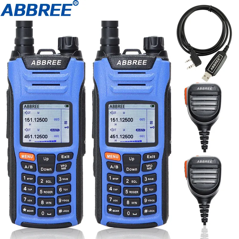 2PCS Abbree AR-F6 Walkie Talkie 6 Bands 136-5200MHz Dual Standby 999CH Multi-functional VOX DTMF SOS LCD Display protable Radio
2PCS Abbree AR-F6 Walkie Talkie 6 Bands 136-5200MHz Dual Standby 999CH Multi-functional VOX DTMF SOS LCD Display protable Radio
