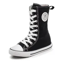 Childrens shoes for girl children canvas shoes boys sneakers 2018 Spring autumn girls shoes White/Red/Black High Solid fashion image