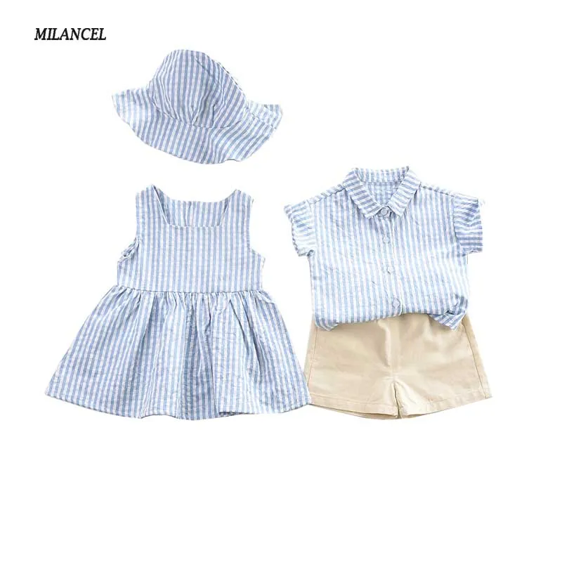 Children Striped Clothes Set Twins Baby girls and Boys Summer Clothes Brother Sister Clothing
Children Striped Clothes Set Twins Baby girls and Boys Summer Clothes Brother Sister Clothing