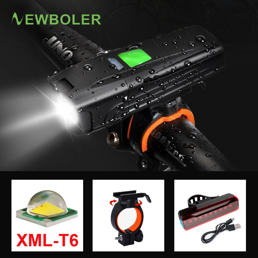 NEWBOLER 2200 mAh 450 Lumen Bicycle Lantern XML-T6 LED Bright Bike Light Set USB Rechargeable Taillight MTB Bike Headlight Mount
NEWBOLER 2200 mAh 450 Lumen Bicycle Lantern XML-T6 LED Bright Bike Light Set USB Rechargeable Taillight MTB Bike Headlight Mount