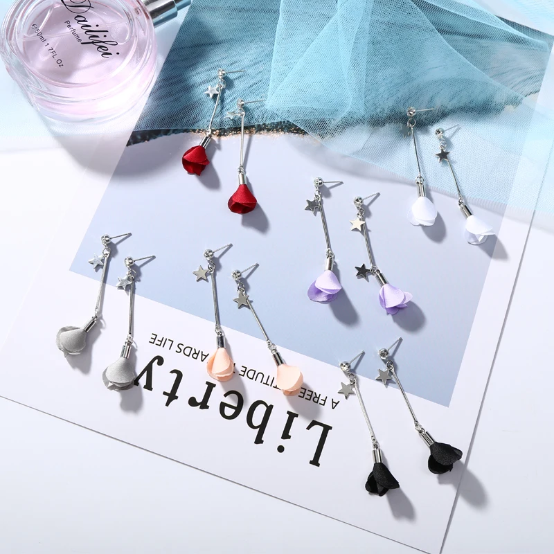 Unique Design Long Chain Crystal Star Earrings for Women Girls Cute Cloth Flower Drop Dangle Earrings Jewelry 6 Color
Unique Design Long Chain Crystal Star Earrings for Women Girls Cute Cloth Flower Drop Dangle Earrings Jewelry 6 Color