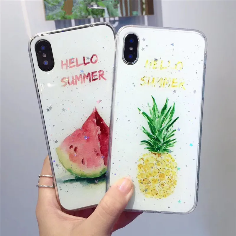 Glitter Bling Phone Case For iPhone 7 plus Soft TPU Pineapple watermelon Cover For iPhone 6 6S 7plus 8plus Capa for iphone X 10
Glitter Bling Phone Case For iPhone 7 plus Soft TPU Pineapple watermelon Cover For iPhone 6 6S 7plus 8plus Capa for iphone X 10