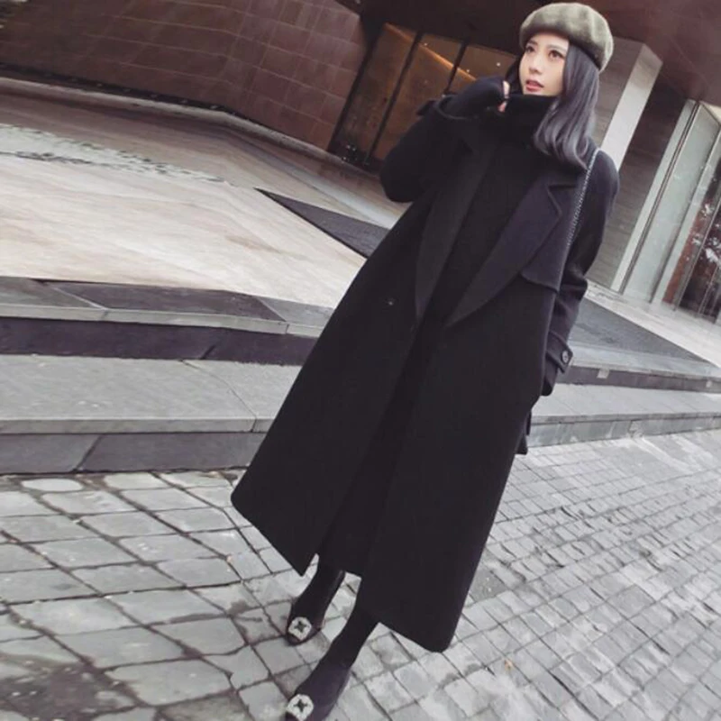 2018 Autumn winter New Women's Casual wool blend trench coat oversize Cashmere Coats Cardigan Long coat with belt
2018 Autumn winter New Women's Casual wool blend trench coat oversize Cashmere Coats Cardigan Long coat with belt