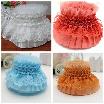 6 meters/lot Multicolor 8cm Wide Double Ruffle Elastic Lace Trim Garment Elastic Fabric Wedding Dress DIY Accessories Plait Lace
6 meters/lot Multicolor 8cm Wide Double Ruffle Elastic Lace Trim Garment Elastic Fabric Wedding Dress DIY Accessories Plait Lace