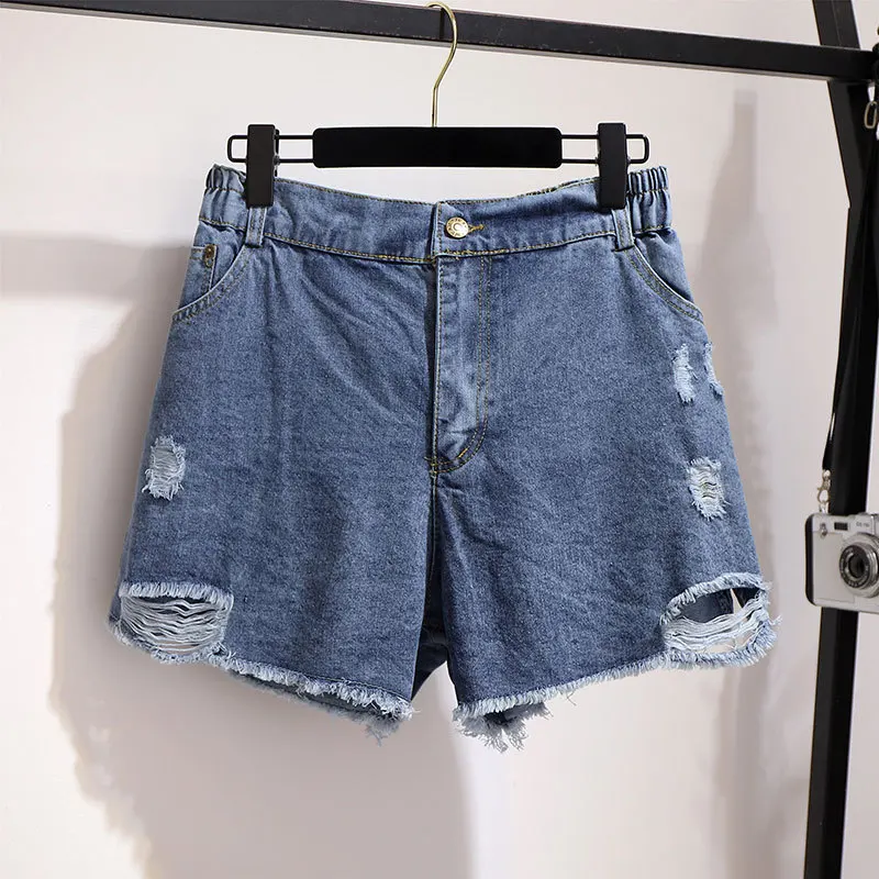 2XL-6XL Large Size Women Denim Shorts Summer Casual Plus Size 5XL Hole Denim Shorts Blue Big Size Elastic Waist Loose Short Jean
2XL-6XL Large Size Women Denim Shorts Summer Casual Plus Size 5XL Hole Denim Shorts Blue Big Size Elastic Waist Loose Short Jean