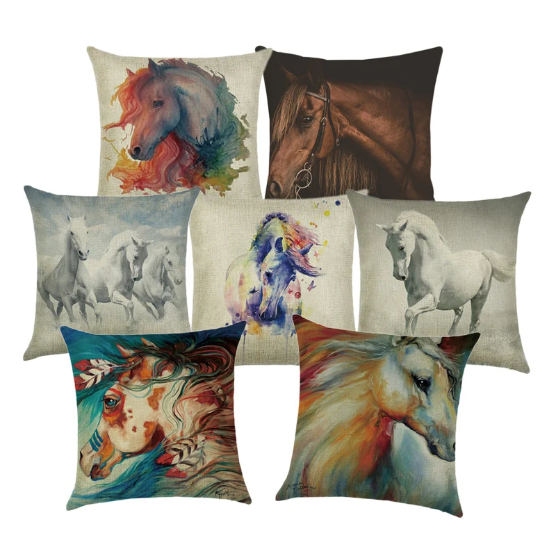 Colorful Horse Cushion Cover Decorative pillow case 45*45 Linen Cotton Throw Pillow Covers Nordic Home Decoration Pillowcover
Colorful Horse Cushion Cover Decorative pillow case 45*45 Linen Cotton Throw Pillow Covers Nordic Home Decoration Pillowcover