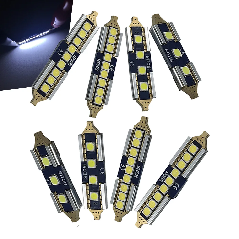 YSY 10pcs Festoon 31mm 3SMD 36mm 4smd 39mm 41mm 9smd 3030 CanBus Error Free LED bulb Map light, Dome lamp, License Plate light
YSY 10pcs Festoon 31mm 3SMD 36mm 4smd 39mm 41mm 9smd 3030 CanBus Error Free LED bulb Map light, Dome lamp, License Plate light