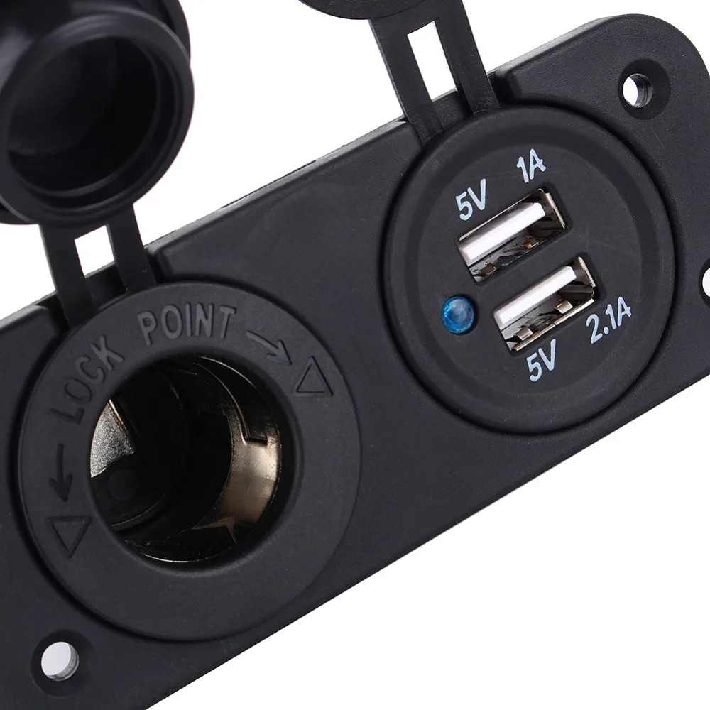 Автомобильное зарядное устройство разъем для мотоцикла двойной USB адаптер + 12 В/24