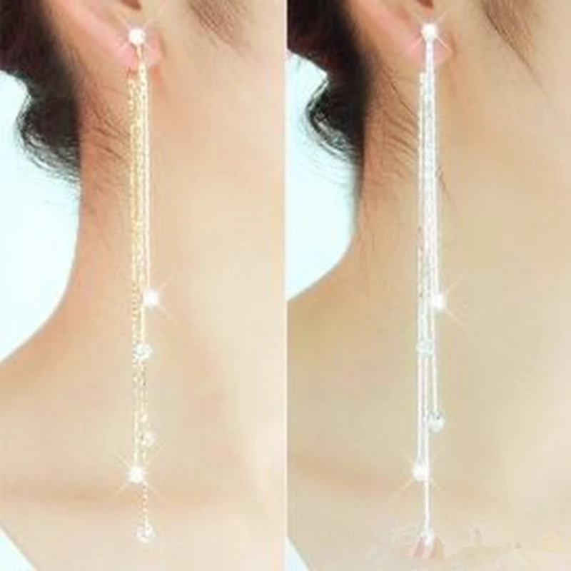 Silver Gold Long Tassels Dangle Earrings Female Linear Earring Rhinestone Drop Earrings For Women Fashion Jewelry brincos
Silver Gold Long Tassels Dangle Earrings Female Linear Earring Rhinestone Drop Earrings For Women Fashion Jewelry brincos