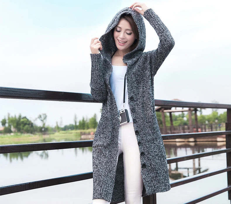 Thick Warm Hooded cardigan sweater women V-neck Loose outerwear tops pull jumper With pocket casual knitted sweater
Thick Warm Hooded cardigan sweater women V-neck Loose outerwear tops pull jumper With pocket casual knitted sweater