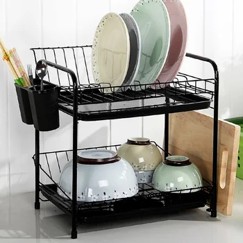 A1Kitchen double-layer drain dish rack Chopsticks storage rack multi-function metal black with drip tray storage shelf wx1024113
A1Kitchen double-layer drain dish rack Chopsticks storage rack multi-function metal black with drip tray storage shelf wx1024113