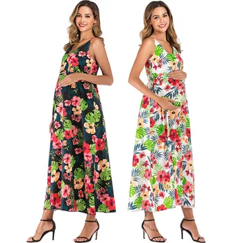 European and American style printed sling sexy beach maternity dress fashion sleeveless loose maternity dress
European and American style printed sling sexy beach maternity dress fashion sleeveless loose maternity dress