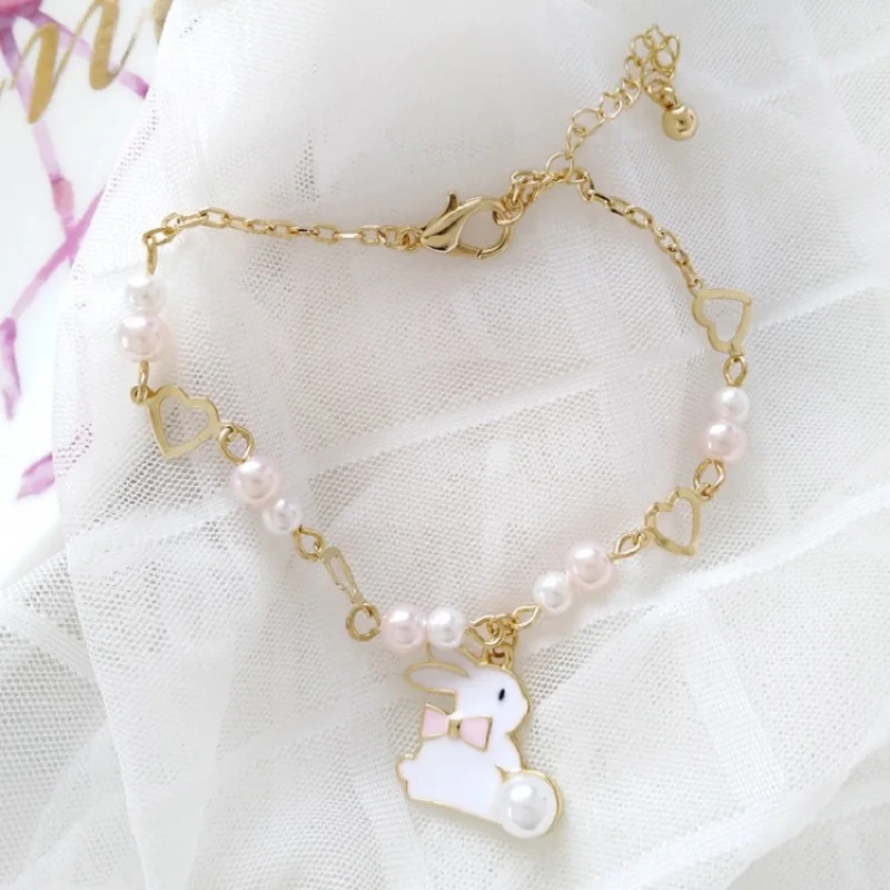New Pearl White Rabbit Small Fresh Bracelet Girls Fashion Animal Crystal Flower Pink Bracelet Crystal Jewelry Honey Friends Gift
New Pearl White Rabbit Small Fresh Bracelet Girls Fashion Animal Crystal Flower Pink Bracelet Crystal Jewelry Honey Friends Gift