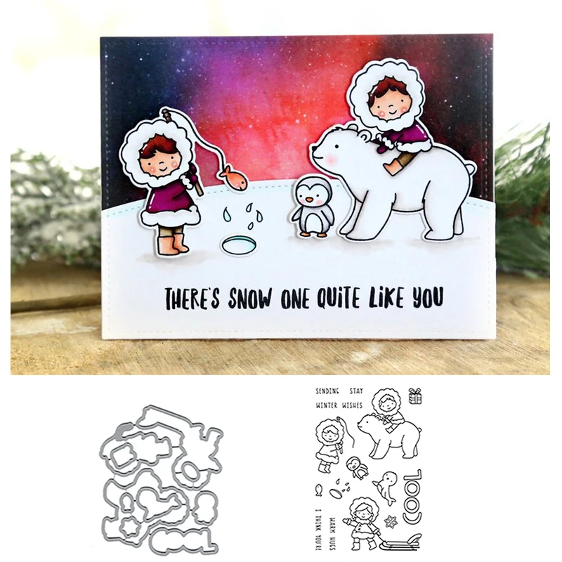 White Bear Clear Stamp With Metal Cutting Dies Stencils Sets For DIY Scrapbooking Christmas Decorative Embossing Craft Dies
White Bear Clear Stamp With Metal Cutting Dies Stencils Sets For DIY Scrapbooking Christmas Decorative Embossing Craft Dies