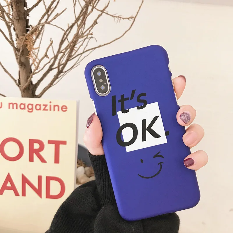 New Funny Word Phone Cases for iPhone X 6 6s 7 8 Plus High Quality Blue Smile Face Slim Hard Matte Phone Back Covers
New Funny Word Phone Cases for iPhone X 6 6s 7 8 Plus High Quality Blue Smile Face Slim Hard Matte Phone Back Covers