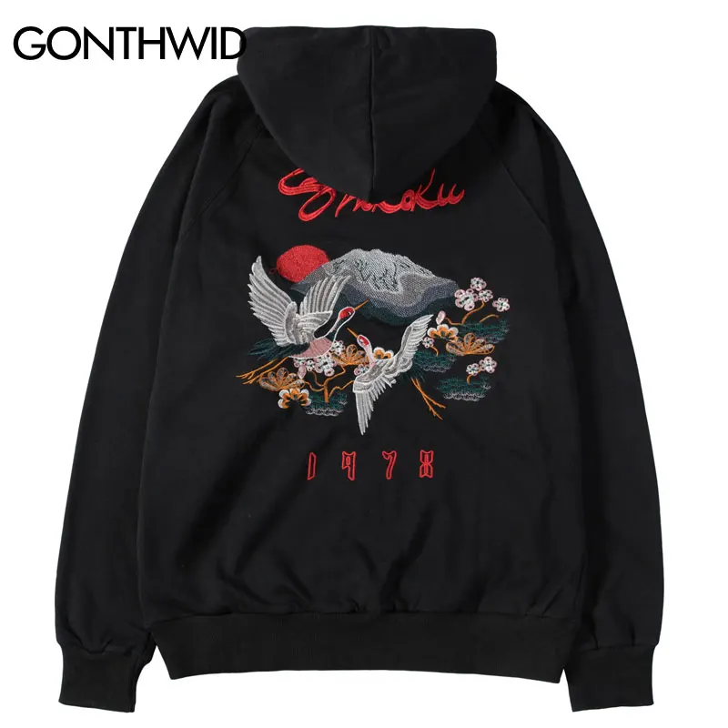 GONTHWID Embroidered Crane Flowers Thin Hooded Sweatshirts Pullover Hoodies Mens Harajuku Hip Hop Casual Streetwear Jumper Tops
GONTHWID Embroidered Crane Flowers Thin Hooded Sweatshirts Pullover Hoodies Mens Harajuku Hip Hop Casual Streetwear Jumper Tops