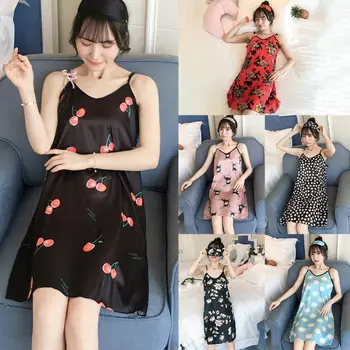 Women Summer Ice Silk Knee Length Nightdress Spaghetti Straps Floral Heart Cartoon Graphic Print Bowknot Sleepwear With Eye Mask
Women Summer Ice Silk Knee Length Nightdress Spaghetti Straps Floral Heart Cartoon Graphic Print Bowknot Sleepwear With Eye Mask