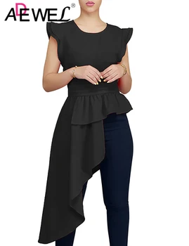 ADEWEL 2019 New O-Neck Fungus Sleeve Irregular Pure Color Tighten Tops Fashion Solid Ruffles Casual Ladies Shirts Female Blusas
ADEWEL 2019 New O-Neck Fungus Sleeve Irregular Pure Color Tighten Tops Fashion Solid Ruffles Casual Ladies Shirts Female Blusas