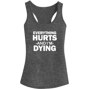 Womens Everything Hurts and I'm Dying Fitness Workout Racerback Tank Tops - Heathered Grey
Womens Everything Hurts and I'm Dying Fitness Workout Racerback Tank Tops - Heathered Grey