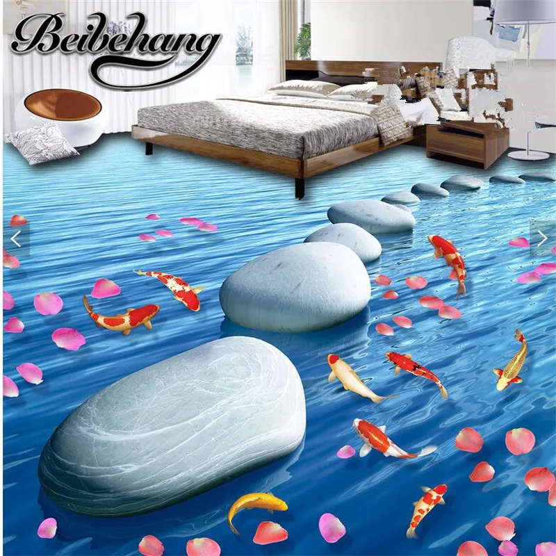 

beibehang living room in accordance with the length of the width custom stone flow shed carp carpets 3D floor tiles waterproof