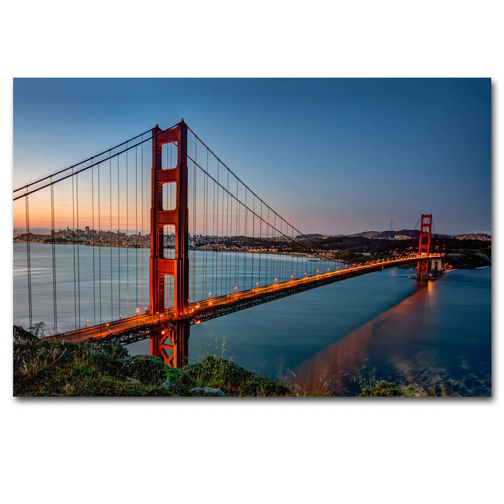 Decorative paintings San Francisco Cityscape Golden Gate Bridge Picture Printed Canvas Cloth Wall Art Poster
Decorative paintings San Francisco Cityscape Golden Gate Bridge Picture Printed Canvas Cloth Wall Art Poster