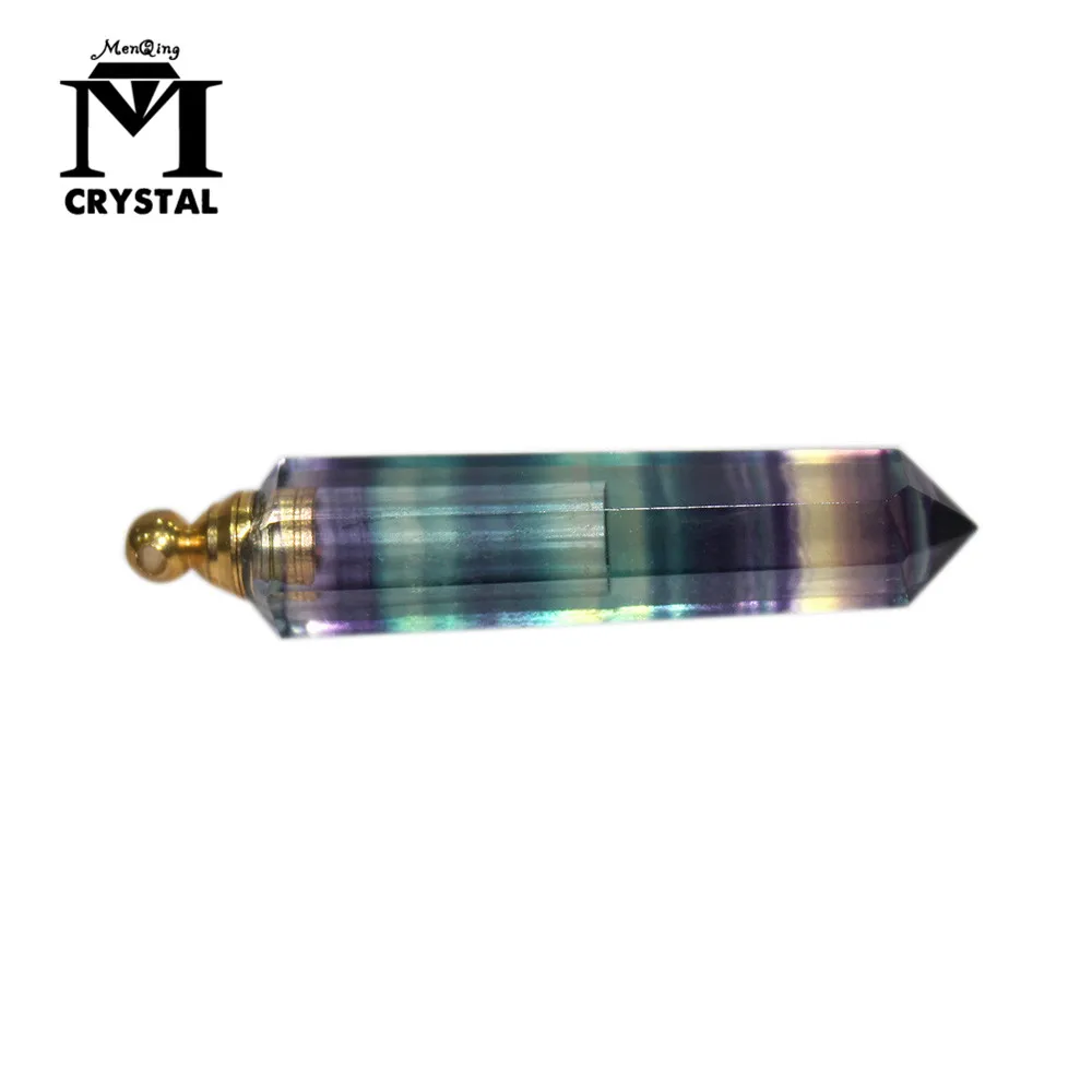 Natural Crystal Stone Rainbow Fluorite perfume bottle Pendant Striped fluorite pendulum essential oil bottle Necklace wish
Natural Crystal Stone Rainbow Fluorite perfume bottle Pendant Striped fluorite pendulum essential oil bottle Necklace wish