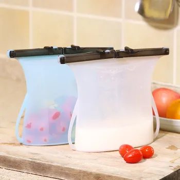 Kitchen Silicone Food Storage Bag Zip Lock Leakproof Reusable Food Bag Vegetable Friut Milk Freeze Bag Fridge Organizer
Kitchen Silicone Food Storage Bag Zip Lock Leakproof Reusable Food Bag Vegetable Friut Milk Freeze Bag Fridge Organizer