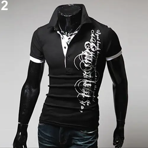 Men Fashion Summer Letter Print Lapel Collar Short Sleeve T-Shirt Button Top Tees 2018 Summer Fashion Slim Male Tops hot
Men Fashion Summer Letter Print Lapel Collar Short Sleeve T-Shirt Button Top Tees 2018 Summer Fashion Slim Male Tops hot