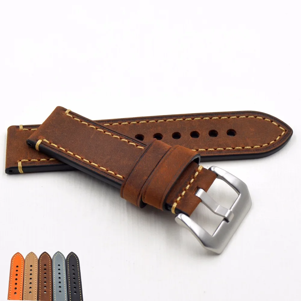 2019 New Luxury Watch strap 20mm 22 24 26mm Man Handmade Leather Wrist Watch Band Straps Belt for Omega fossil PAM 111 Big watch
2019 New Luxury Watch strap 20mm 22 24 26mm Man Handmade Leather Wrist Watch Band Straps Belt for Omega fossil PAM 111 Big watch