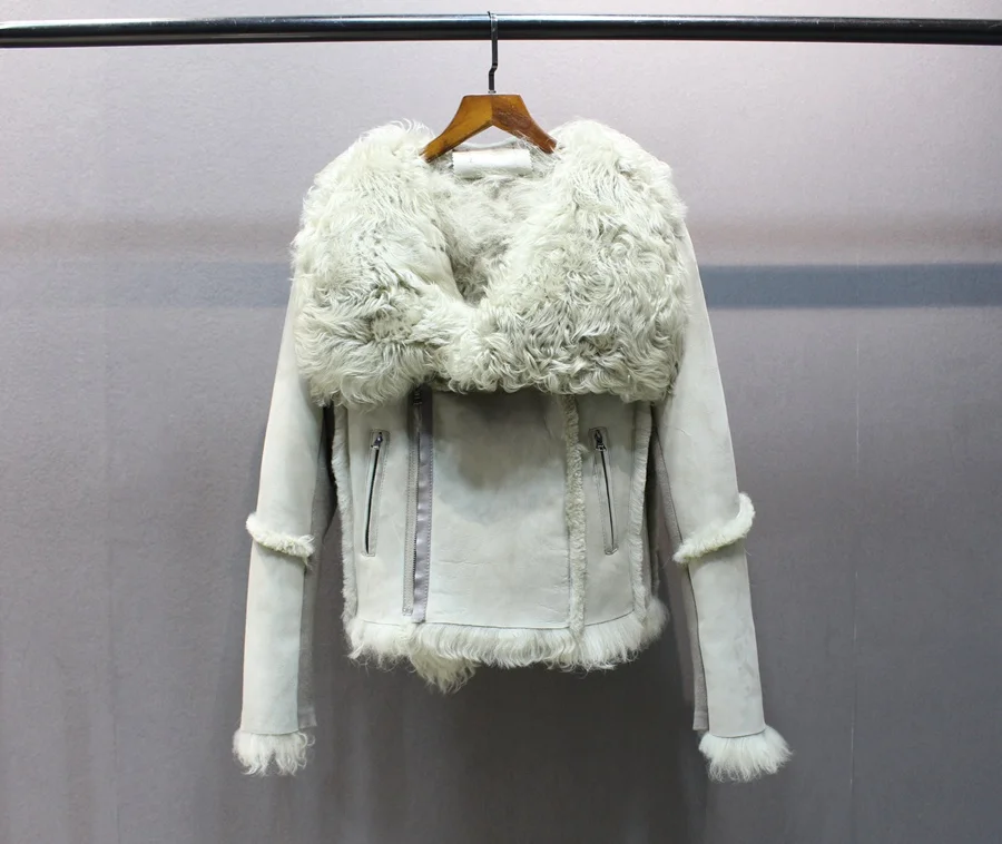 female genuine sheep skin and leather jacket (3)