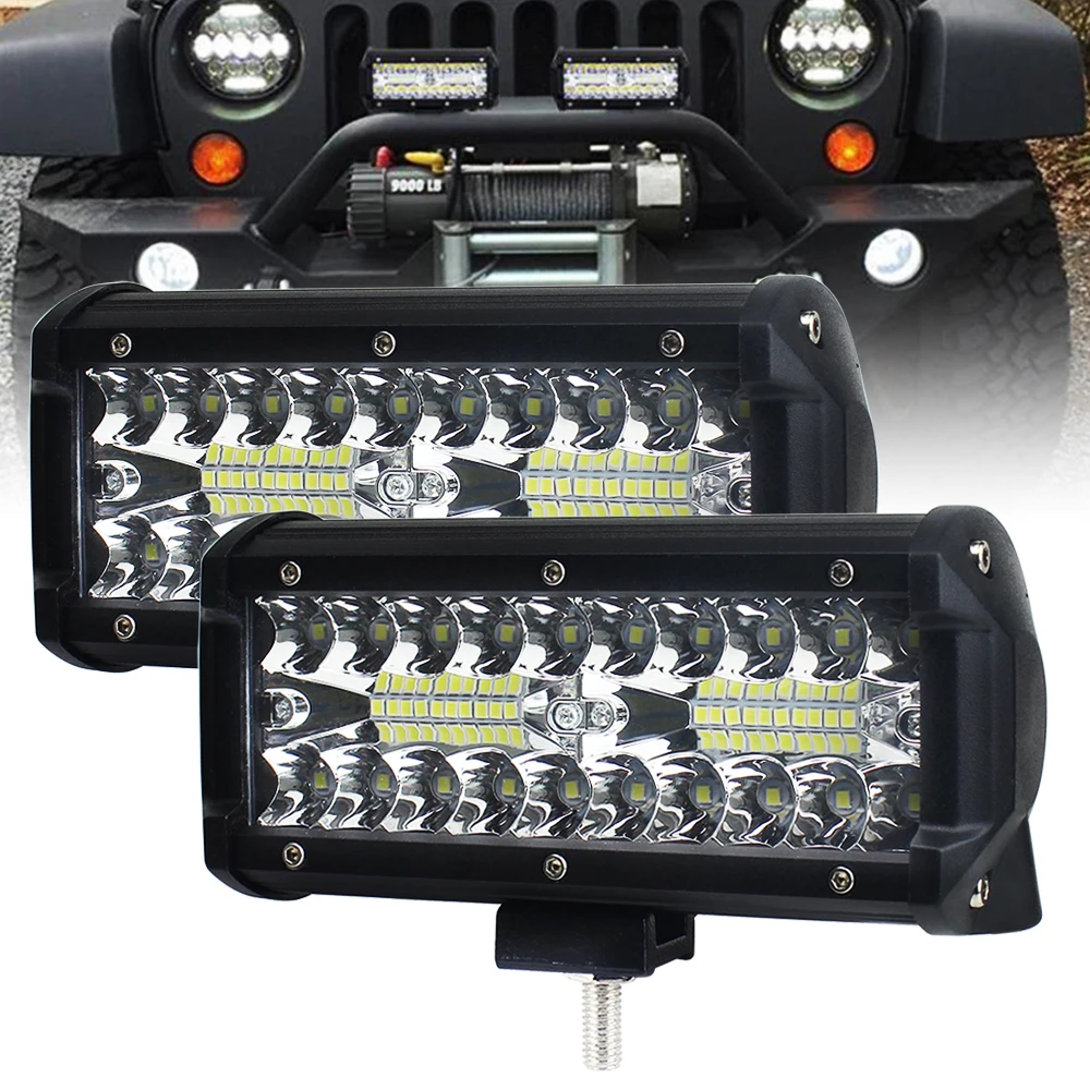 2PCS LED Bar 3 Rows Work Light 40 LEDS 7 inch LED Light Bar 40x3W for Work Driving Boat Car Tractor Truck 4x4 SUV
2PCS LED Bar 3 Rows Work Light 40 LEDS 7 inch LED Light Bar 40x3W for Work Driving Boat Car Tractor Truck 4x4 SUV