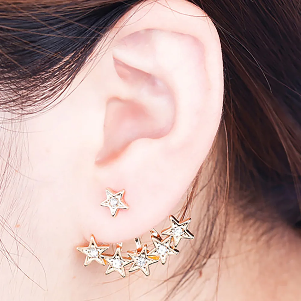 IPARAM new front and rear earrings gold five-pointed crystal alloy jewelry lady's gift
IPARAM new front and rear earrings gold five-pointed crystal alloy jewelry lady's gift