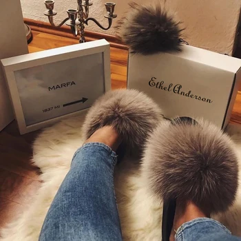 ETHEL ANERSON Real Raccoon Fur Slippers Women's Furry Indoor Slides Flip Flops Casual Beach Sandals Vogue Plush Shoes
ETHEL ANERSON Real Raccoon Fur Slippers Women's Furry Indoor Slides Flip Flops Casual Beach Sandals Vogue Plush Shoes