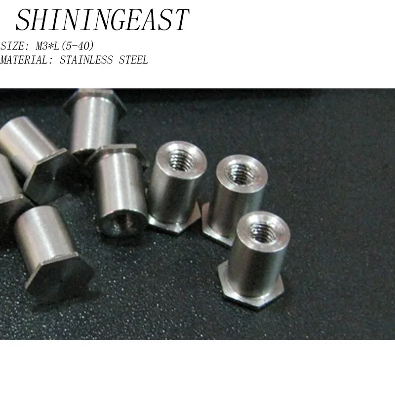 50pcs/lot M3*L(5-40) 416 high strength stainless steel blind hole rivet screw standoff out diameter 5.4mm 938
50pcs/lot M3*L(5-40) 416 high strength stainless steel blind hole rivet screw standoff out diameter 5.4mm 938