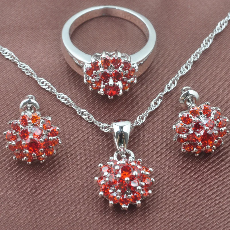 Bridal Jewelry Sets 925 Sterling Silver 2019 New Red Zircon For Women Necklace Pendant Earrings Ring TZ0228
Bridal Jewelry Sets 925 Sterling Silver 2019 New Red Zircon For Women Necklace Pendant Earrings Ring TZ0228