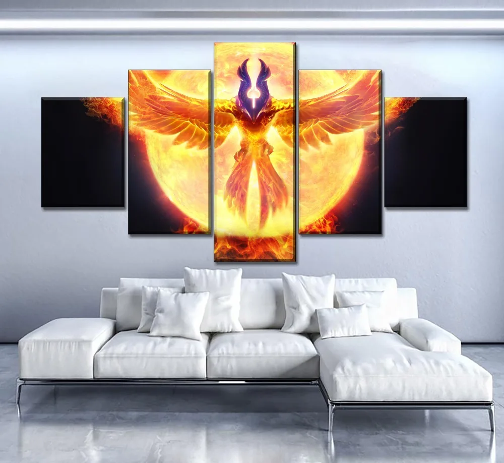 One Set Modular 5 Piece Picture Modern Home Decorative Wall Game Poster On Canvas Printing Type DotA 2 Fire Phoenix Painting
One Set Modular 5 Piece Picture Modern Home Decorative Wall Game Poster On Canvas Printing Type DotA 2 Fire Phoenix Painting