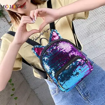 Cute Cat Ear Sequins Backpack Fashion Design Small Knapsack PU Leather Women Backpack sac a dos
Cute Cat Ear Sequins Backpack Fashion Design Small Knapsack PU Leather Women Backpack sac a dos